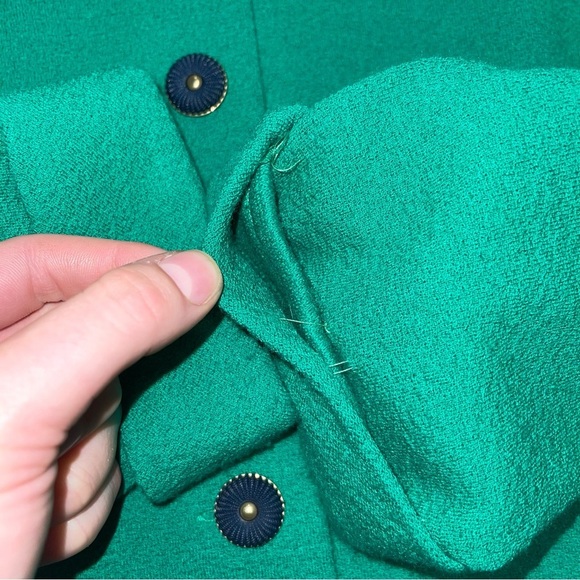 Castleberry Blazer Jacket Women's Size 8 US Emerald Green Navy Wool Vintage - Picture 11 of 11